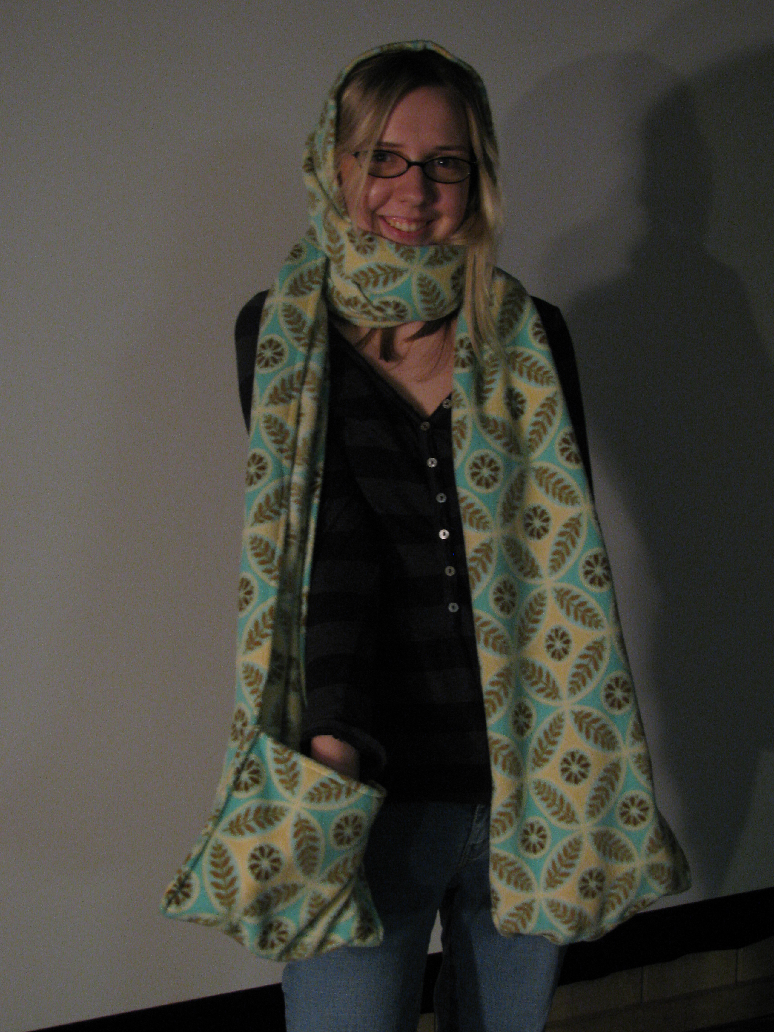 Hooded Scarf With Pockets