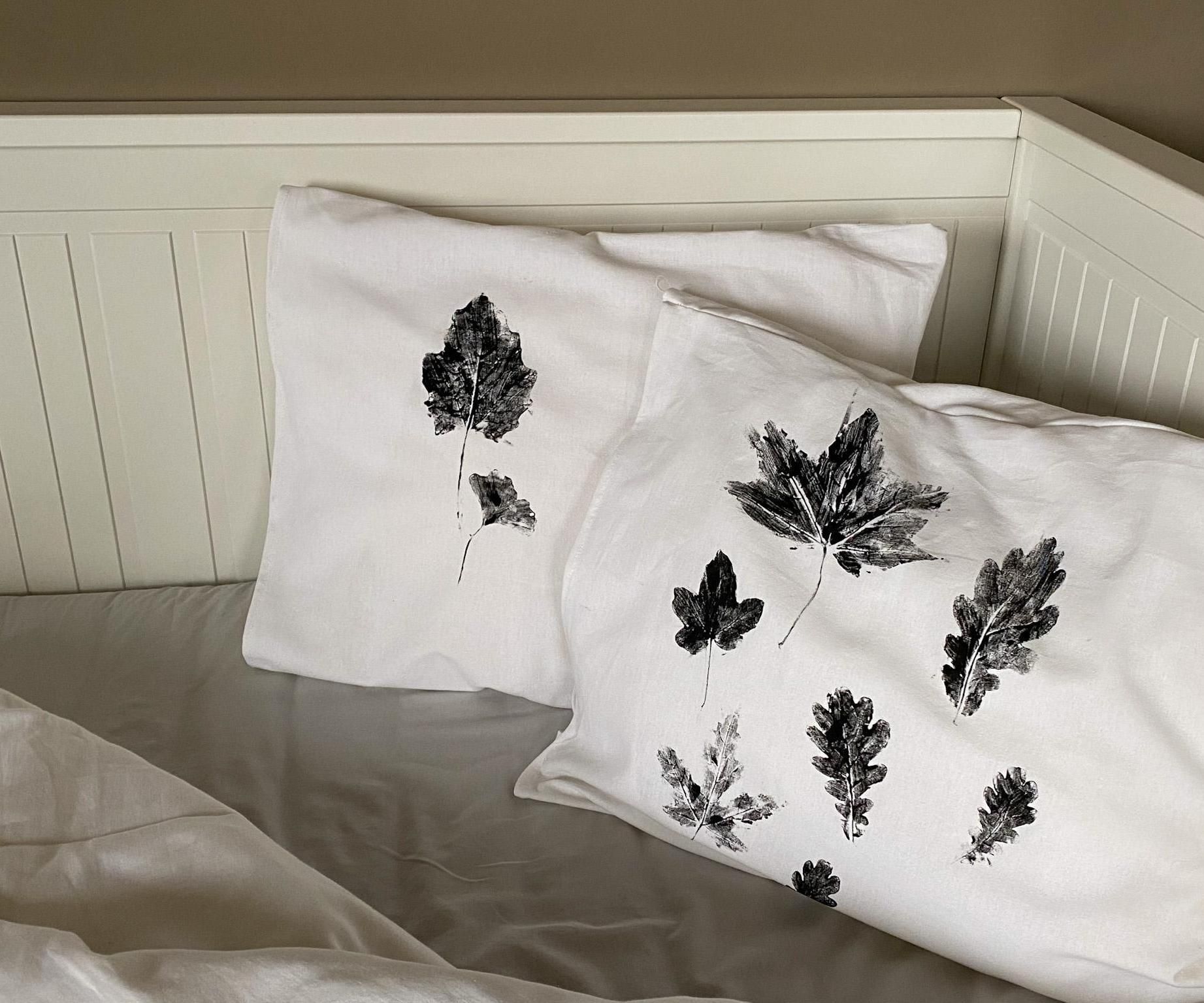 leaf print pillows