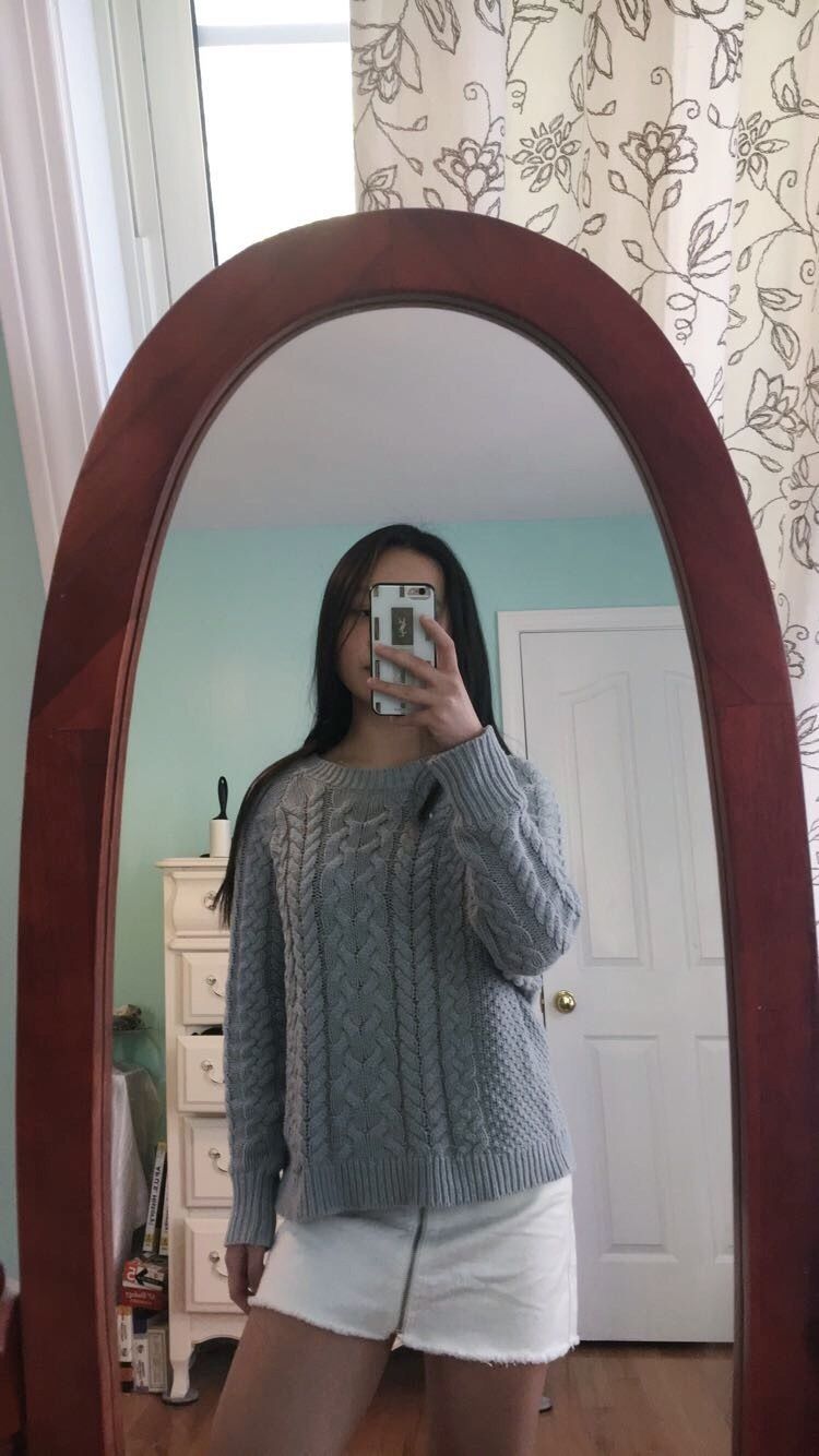 Crop an Oversized, Cable-Knit Sweater 