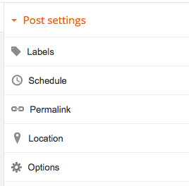 Using the Post Settings Menu