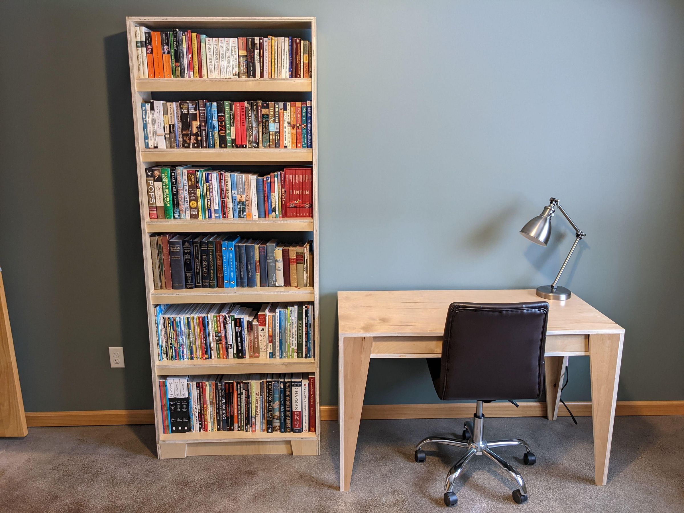 OneSheet Plywood Angled Bookshelf (Midcentury Modern) 15 Steps (with