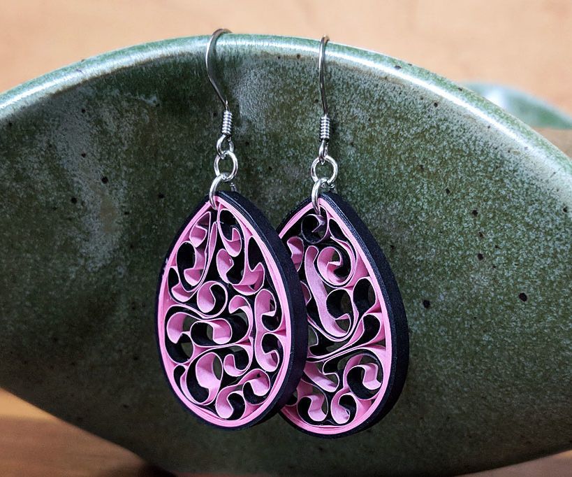 Quilled Paper Honeycomb Earrings