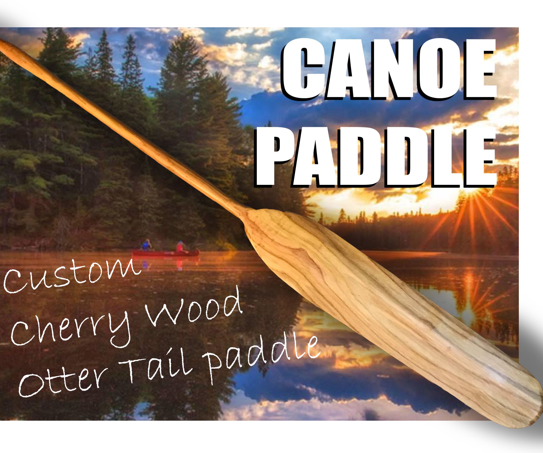 Paddles Water Sports Delux Canoe paddle The Stork Ottertail Wooden 160