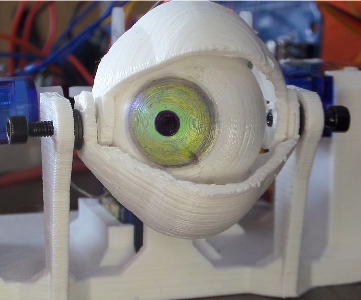 3d printed animatronic eye mechanism on the cheap DIY Project DIY Project Image