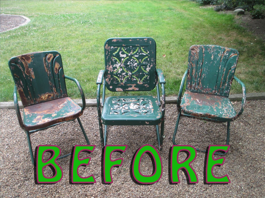 Rejuvenate Vintage Metal Lawn Chairs 12 Steps With Pictures Instructables Rejuvenate Vintage Metal Lawn Chairs, Antique Outdoor Metal Chairs