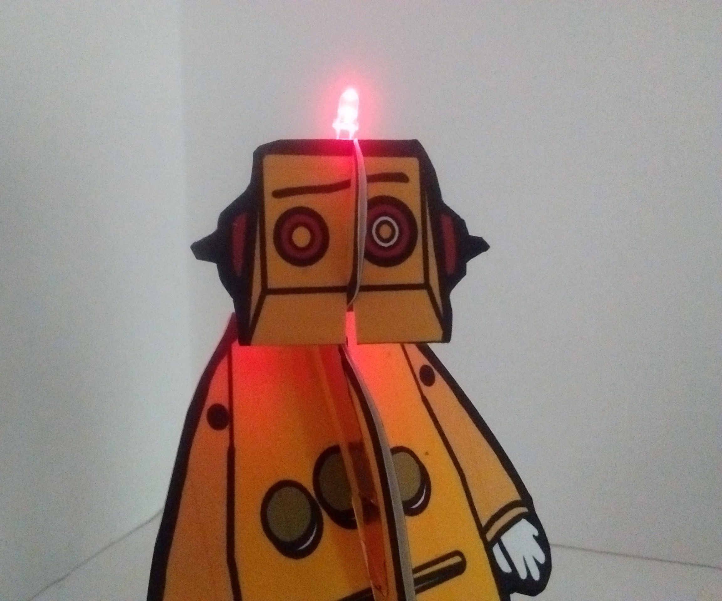 blinky paper robot - 1st paper circuit project DIY Project DIY Project Image