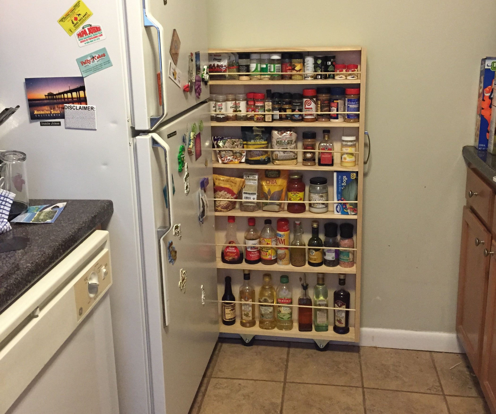 Hidden Fridge Gap SlideOut Pantry 4 Steps (with Pictures