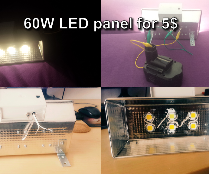 Diy LED Lights Panel for 5 Cheap and Easy 6 X 10W 6 Steps (with