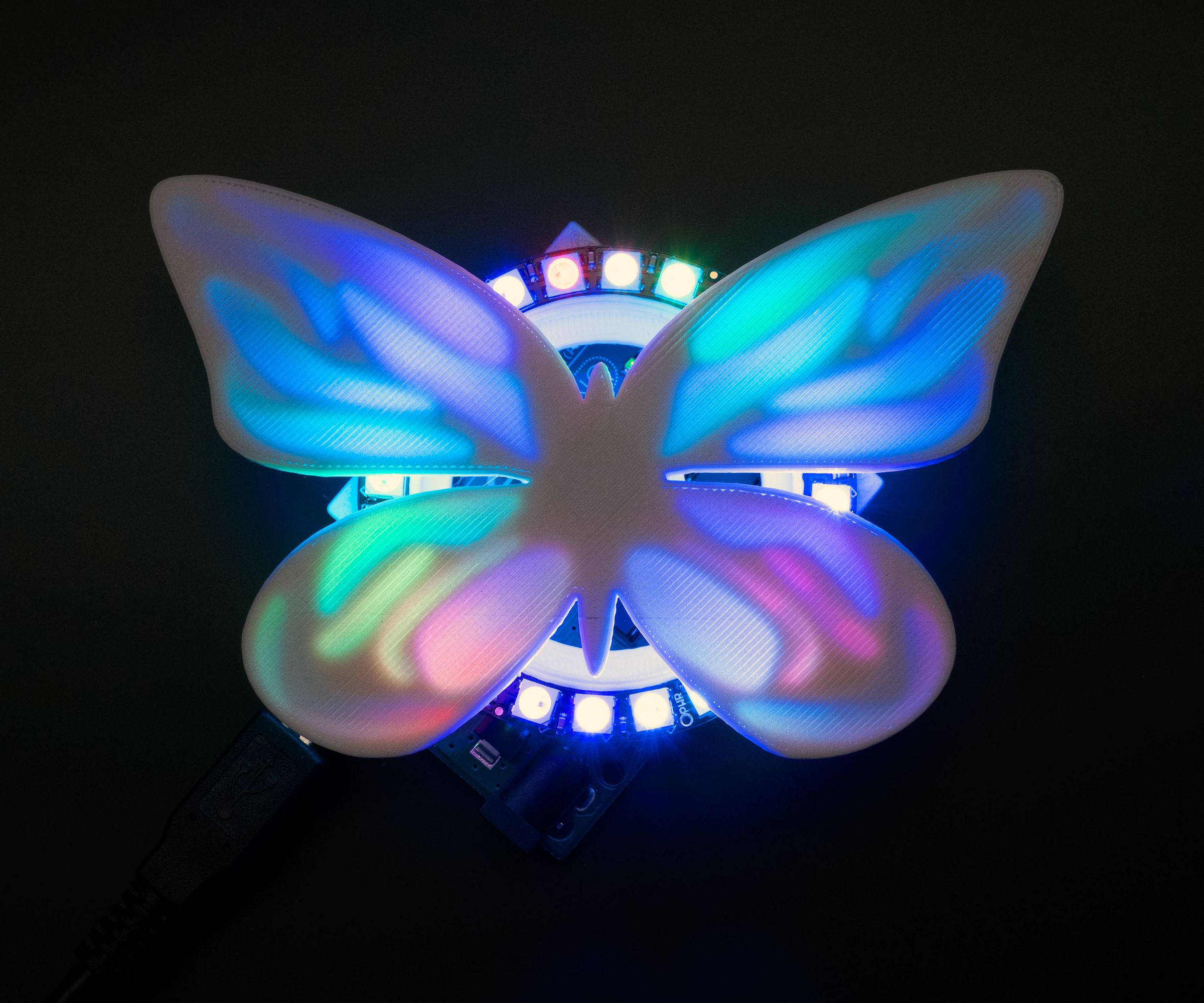 3D Printed NeoPixel Ring Butterfly With Tinkercad 18 Steps (with