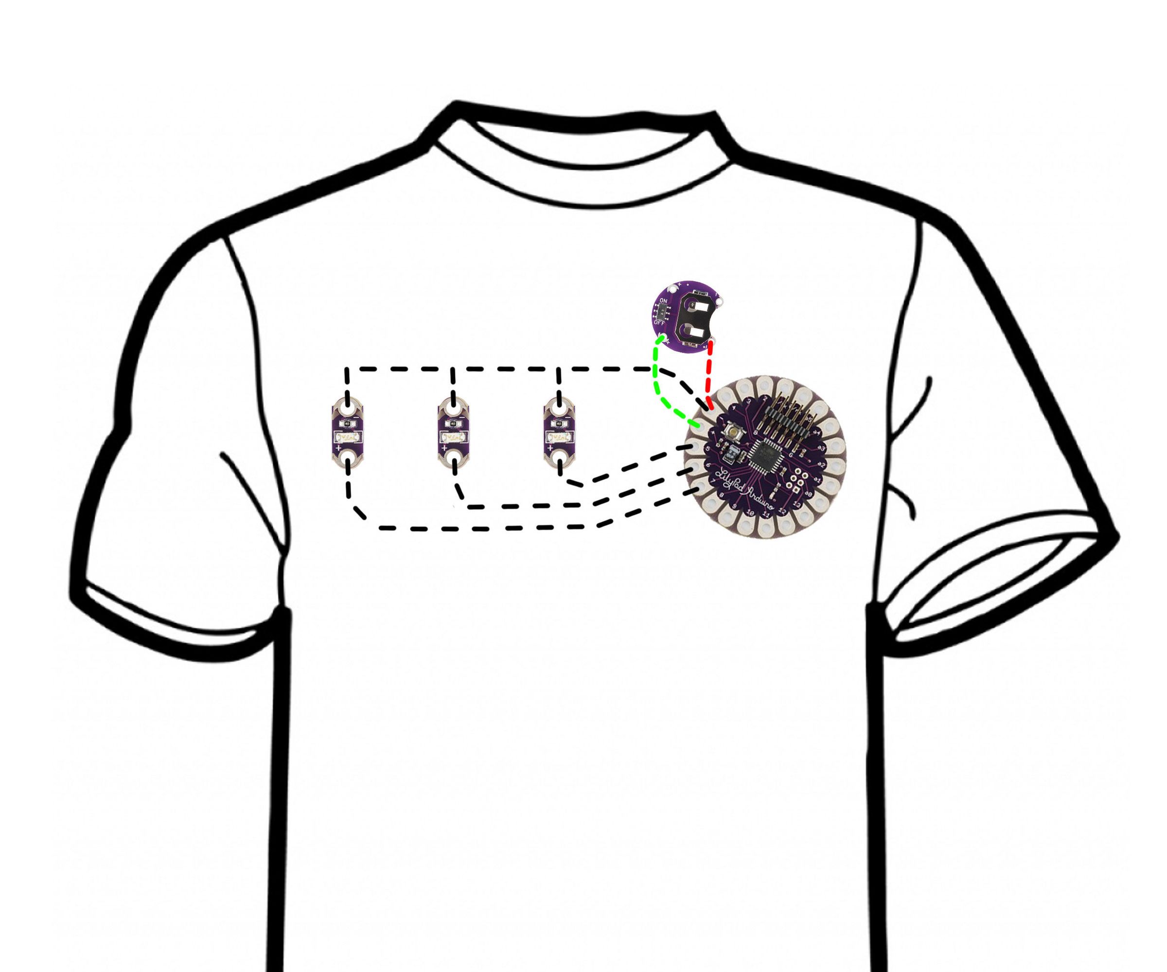 DIY guide for Knight Rider LED T Shirt with step-by-step instructions