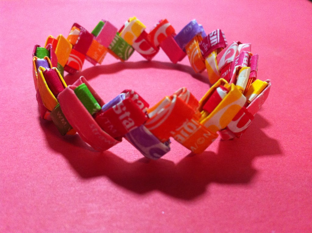 How To Make A Bracelet Out Of Candy Wrappers 13 Steps With Pictures Instructables