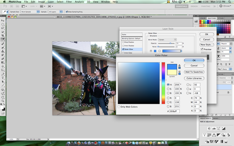 the lightsaber effect in photoshop 5