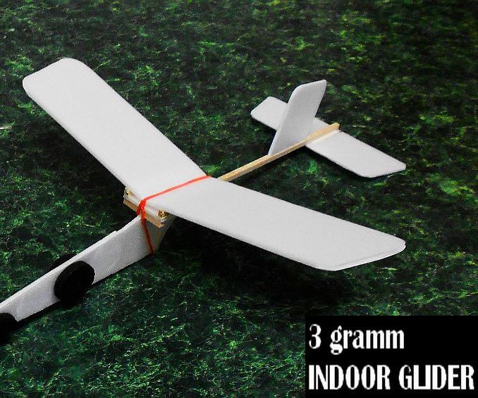 "ultra light", (3 gramm) indoor glider for beginners DIY Project DIY Project Image