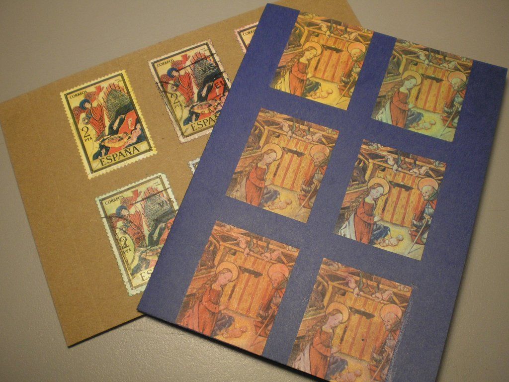 DIY guide for Christmas pop-art card / Tarjeta de Navidad pop-art with step-by-step instructions