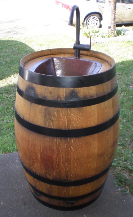 Turn a Wine Barrel Into an Outdoor Sink : 12 Steps (with Pictures